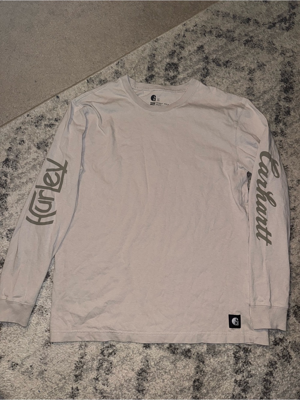 Men's Hurley x Carhartt Heavy Duty Wash BFY Long Sleeve T-Shirt Size L